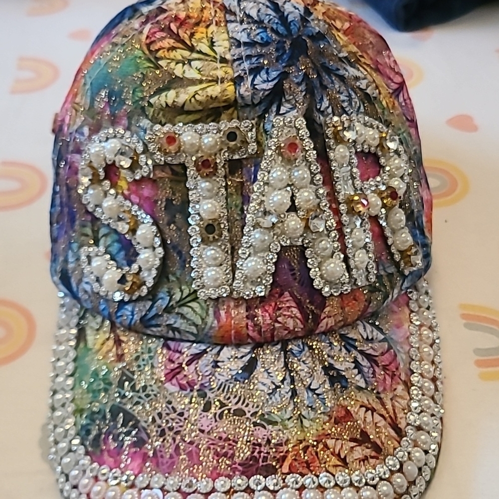 Colorful Embellished STAR Cap